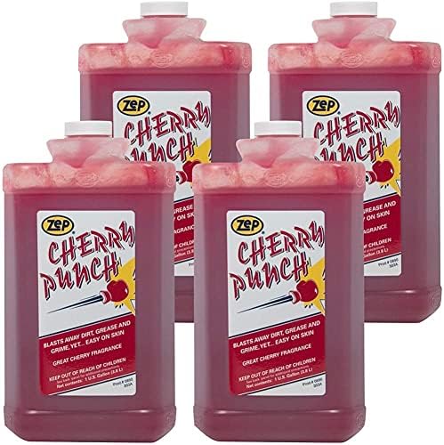 Zep Cherry Punch Industrial Hand Cleaner - 1 Gallon (Case of 4) 89024 - Heavy Duty Clean, Gentle Touch, Non-Abrasive, Waterless