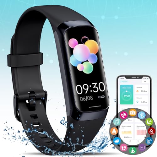 Fitness Tracker,Smart Watch with Blood Pressure Heart Rate Body Temperature & Sleep Monitor IP67 Waterproof Step Calorie C...