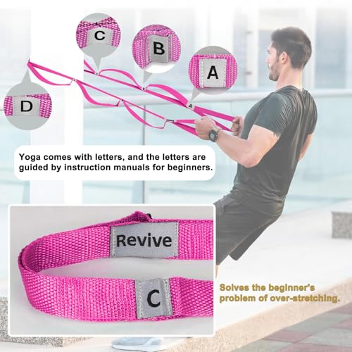 LXLOVESM Stretching Strap Yoga Strap with 10 Loops, Non-Elastic Stretch Band for Physical Therapy, Flexibility, Exercise, ...