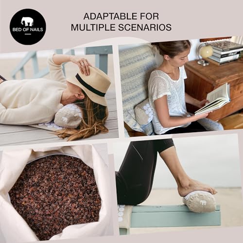 BED OF NAILS Original Premium Comfortable ECO Acupressure Mat Strap Wrap, 1,848 Acupuncture Pressure Points, On The Go Bac...