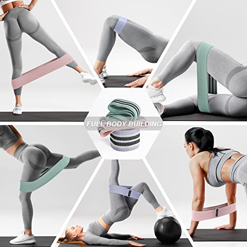 Booty Bands Set, Resistance Bands for Working Out, Exercise Bands for Women and Men Legs and Butt, Stretch Bands for Pilat...