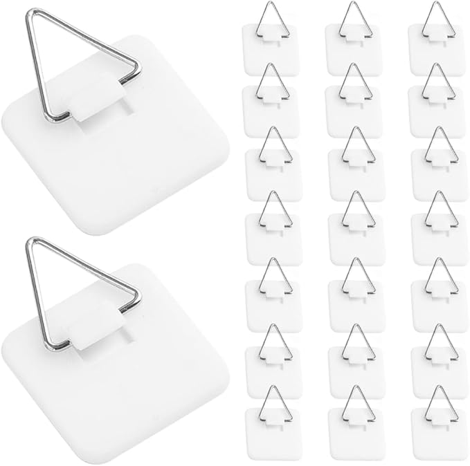 ZukoCert 20 Pcs 1.25 Inch Invisible Adhesive Plate Hangers, Wall Mount Vertical Plate Holders for Display, No Nails, Easy Installation, Perfect for Decorative Plates and Artworks