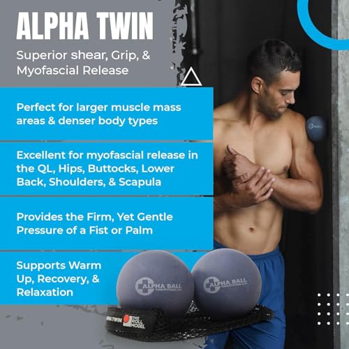 Tune Up Fitness – Alpha Twin Set in Tote | Larger Sized Yoga Massage Therapy Balls | Trigger Point Ball, Myofascial Releas...