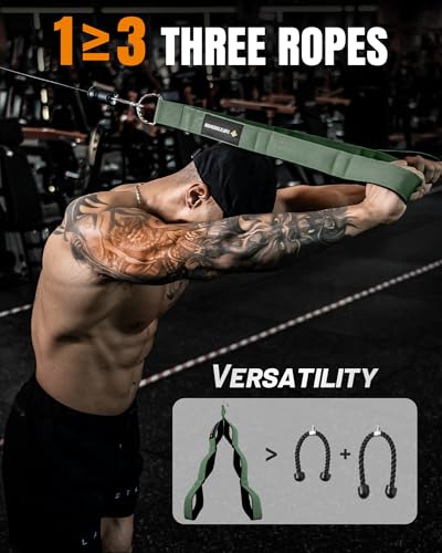 MANUEKLEAR Tricep Rope Cable Attachment Handles, Greater Range of Motion, Tricep Pull Down Rope for Push Downs, Crunches, ...