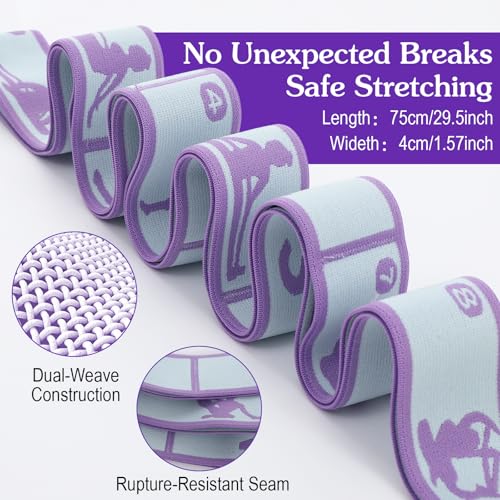 Stretch Strap for Girls Elastic Gymnastics Stretching Ballet Dance Band with 8 Loops, Adjustable Exercise Training Resista...