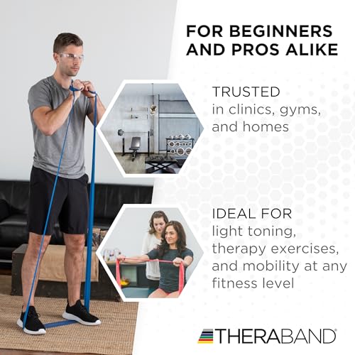 THERABAND Professional Resistance Band, Blue Level 4 Extra Heavy, 5 ft Exercise Band for Physical Therapy, Strength Traini...