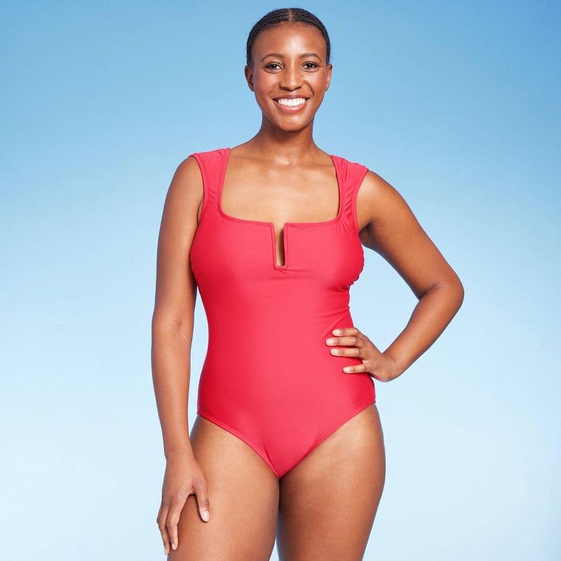 Kona Sol Women's Full Coverage Tummy Control Cap Sleeve U-Wire One Piece Swimsuit -