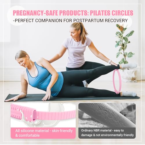 JHMFDDSB Pilates Ring Set, Pilates Essentials Kit with Pilates Ring and Ball, 3 Resistance Bands, Portable Bag & Training ...
