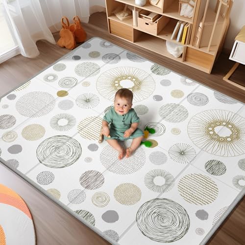79x71 Baby Play Mat, Extra Large Baby Play Mat for Floor, Foldable Play Mats, Waterproof, Thick, Non-Toxic, Reversible Bab...