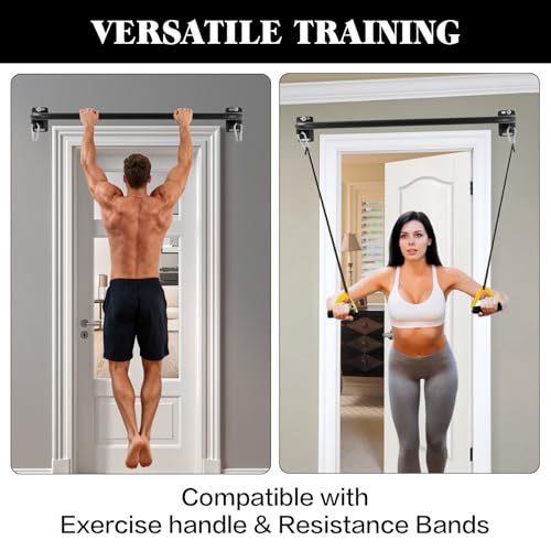 ANOSWXG Wall Mounted Pull Up Bar, Door Frame Pull Up Bar for Home Gym, Professional Drill-Required Chin Up Bar for Secure ...