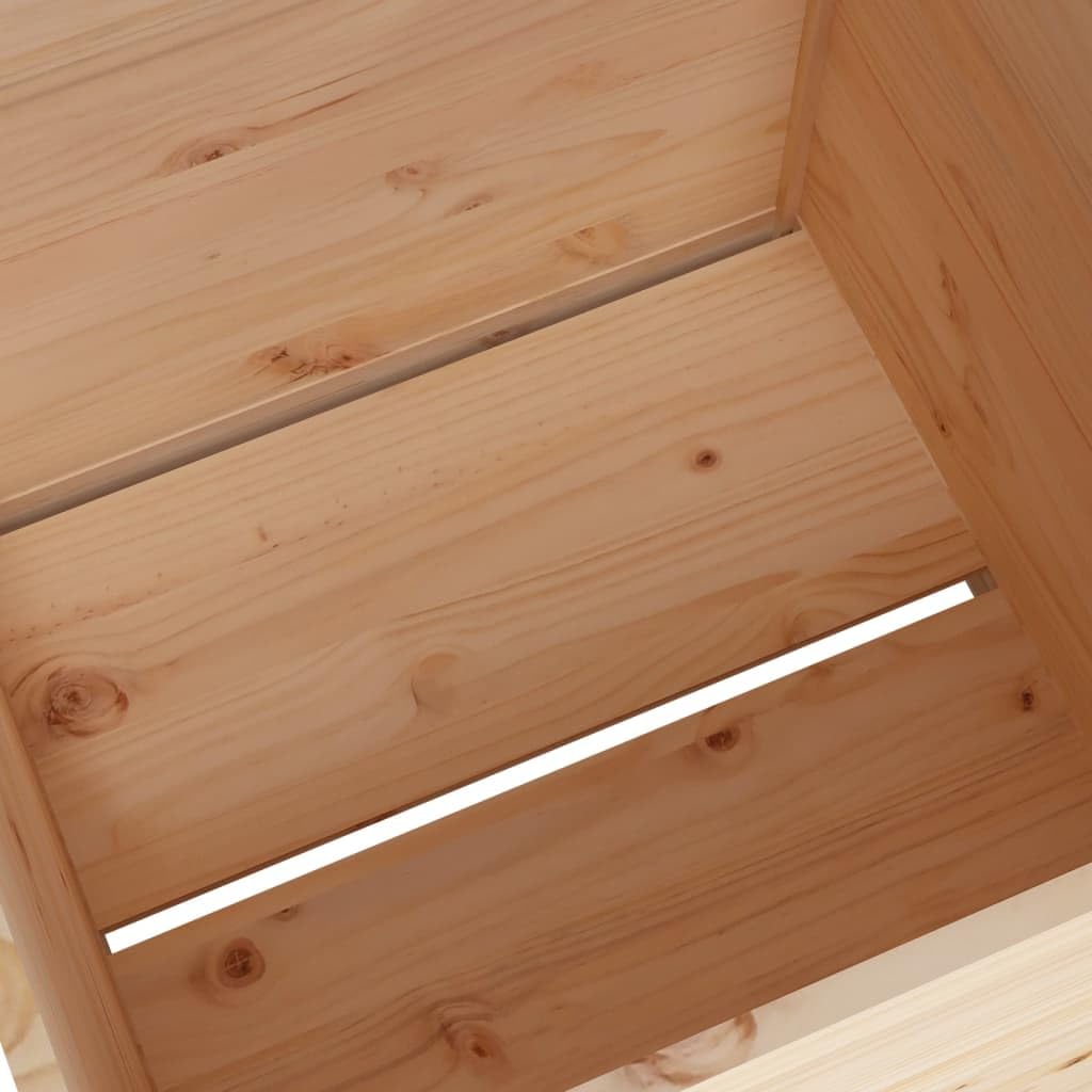 KHNLGFR Rustic Solid Pine Garden Planter 27.6 Inch Large Square Pine Planter for Plants Natural for Outdoor Balcony Solid Pinewood Garden Box for Herbs