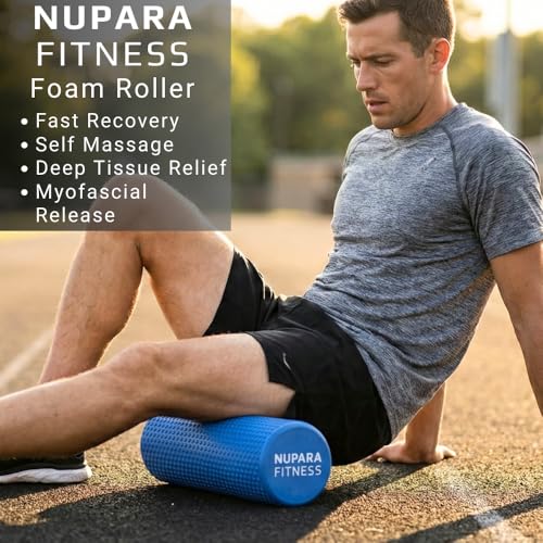 NUPARA FITNESS Foam Roller for Back, Legs, and Deep Tissue Muscles. Muscle Roller for Running, Cycling, Sports, Exercise, ...