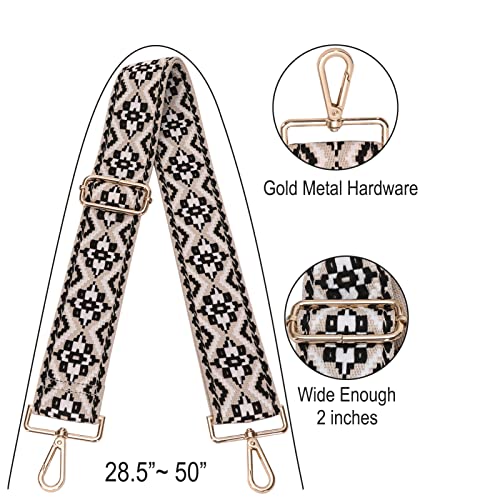 GINJKGO Purse Straps Replacement Crossbody - Adjustable Bag Strap for Purses, Wide Shoulder Strap for Women Guitar Purses