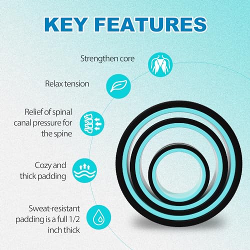 Furnhome Back Roller - Back Wheel for Deep Tissue Massage,Yoga Wheel for Back Pain & Stretching- Comfy Deep Tissue Massage...