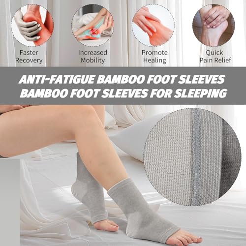 Xorim Ankle Compression Sleeve, Foot Compression Sleeve, Soft and Breathable Bamboo Foot Sleeves, Foot Pain Relief Socks f...