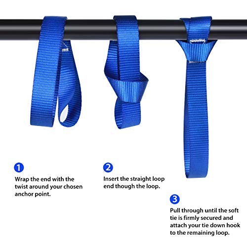 JCHL Soft Loop Tie Down Straps (8 Pack) 1800Lbs Load Capacity, 4800Lbs Breaking Strength Heavy Duty Tie Down Loops for Sec...