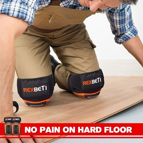 REXBETI Knee Pads for Work, Construction Knee Pads for Men, Heavy Duty Comfortable Anti-slip Foam Gel Knee Pads for Garden...