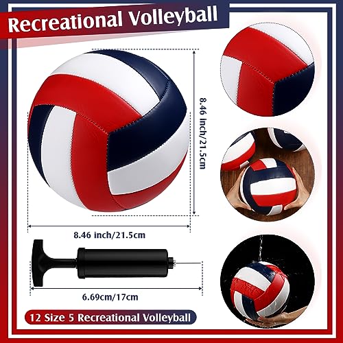 Meooeck 12 Pcs Volleyballs Official Size 5 Volley Balls Bulk Practice Volleyballs Indoor Outdoor Soft Recreational Volley ...