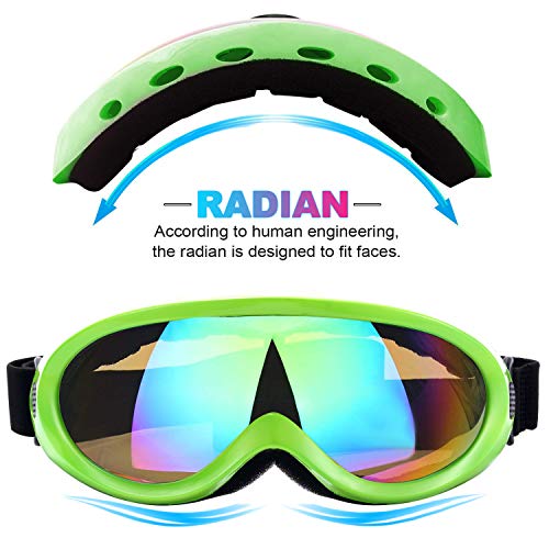 Rngeo Ski Goggles, Pack of 2, Snowboard Goggles for Kids, Boys & Girls, Youth, Men