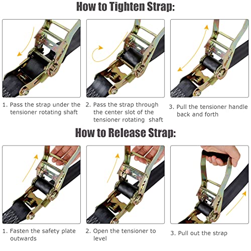 2 Pack 2 Inch Endless Ratchet Strap Heavy Duty 20ft Tie Down Straps Ratchet, 8000 LBS Break Strength, Cargo Ratchet Straps...