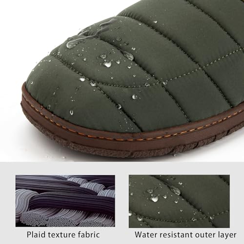 LongBay Men's Outdoor Slippers Two Tone Warm Memory Foam Slip On Indoor House Shoes bedroom Loafers