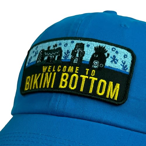 Popfunk Spongebob Bikini Bottom Patch Dad Hat - The U18 Adjustable Relaxed-Fit Cap - Unisex for Men and Women