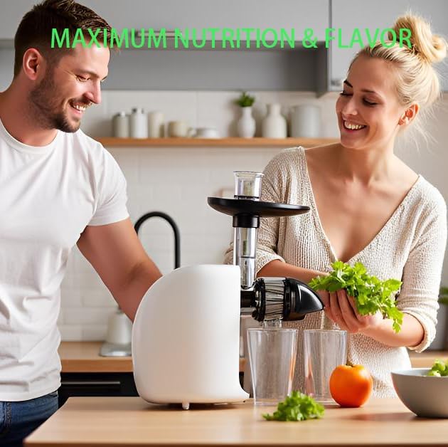 MegaWise Cold Press Slow Masticating Juicer – Quiet Motor, Soft & Hard Modes, Vegetable & Fruit Juice Extractor, Easy-to-Clean Design, High Juice Yield, Black