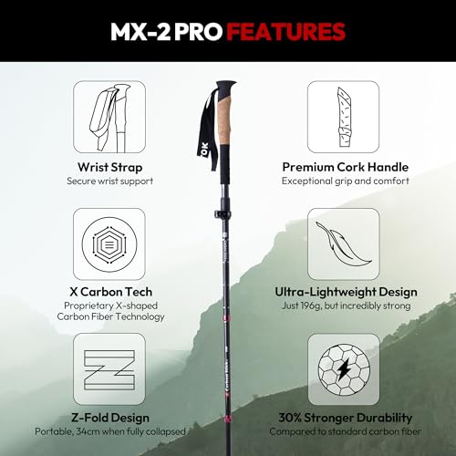 X Carbon Stick MX-2 PRO | X Carbon Tech Carbon Fiber Trekking Poles