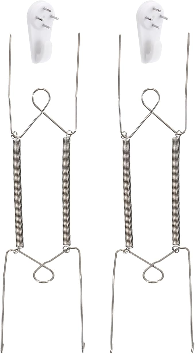 uxcell 2pcs Plate Hanger, 10 Inch Stainless Steel Invisible Wall Plate Hangers with Wall Decorative Hooks and Tip Protectors for Decorative Plates and Art, Silver