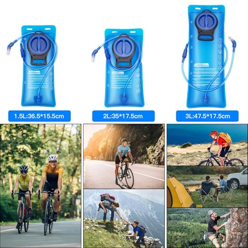 JOYHILL TPU Hydration Bladder,1.5L 2L 3L Water Bladder for Hiking Backpack BPA Free Leak Proof Hydration Pack