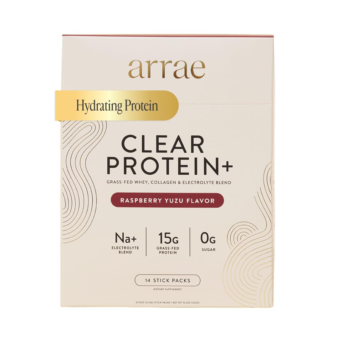 Arrae Clear Protein – Natural Protein Supplement, Smooth Texture, Easy to Mix, 14 Servings, Clean Formula with Electrolytes