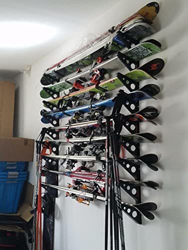 StoreYourBoard Ski Rack – Heavy-Duty Horizontal Ski Wall Mount & Snowboard Wall Mount for Garage Wall Shelving - Snowboard...