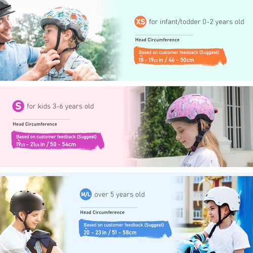 MOUNTALK Kids/Toddler Bike Helmet for Infant/Baby to Children 1/2/3/4/5/6/7/8 Years Old, Kids Helmets Ages 5-8/8-14,Skateb...