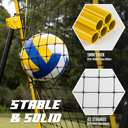 Newbyinn Volleyball Rebounder Net, Volleyball Training Equipment, Bounce Back Net for Volley Ball Practice with 5 Adjustab...