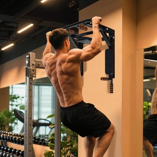 BDL Wall Mounted Pull Up Bar Chin Up bar Multifunctional Dip Station for Indoor Home Gym Workout, Power Tower Set Training...