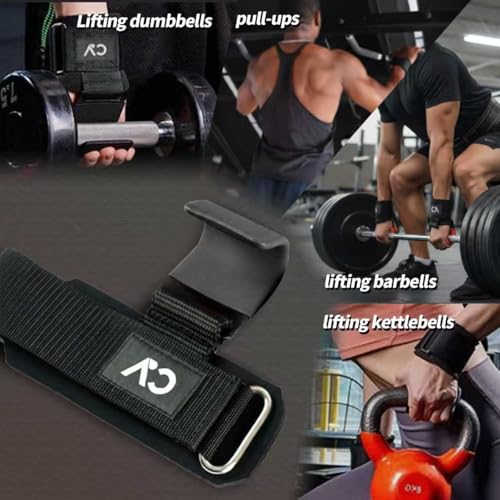 CHICK-ACTIVE Weight Lifting Hooks (Pair) for Deadlifts, Pull Ups, Rows & Shrugs – Heavy Duty Steel Gym Hooks with 8mm Neop...