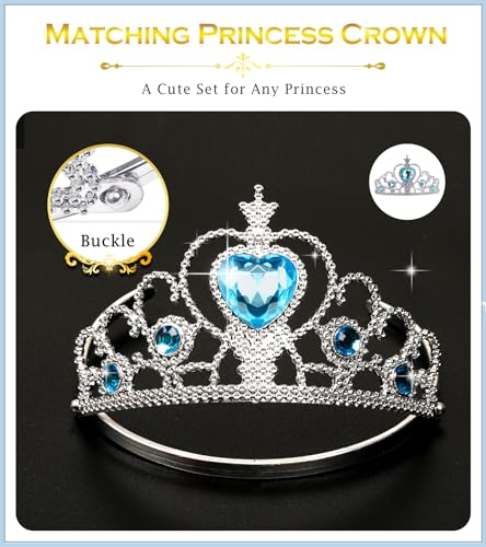 BIBUTY Princess Crown Tiara for Little Girls Princess Dress Up Accessories, 6PCS Princess Tiara Toddler Crown for Kids