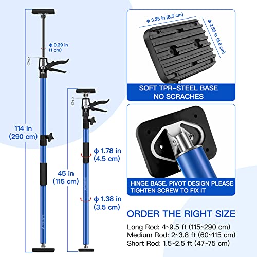 2PK Support Pole,Steel Telescopic Quick Adjustable 3rd Hand Support System, Support Rod, Supports up to 154 lbs Constructi...