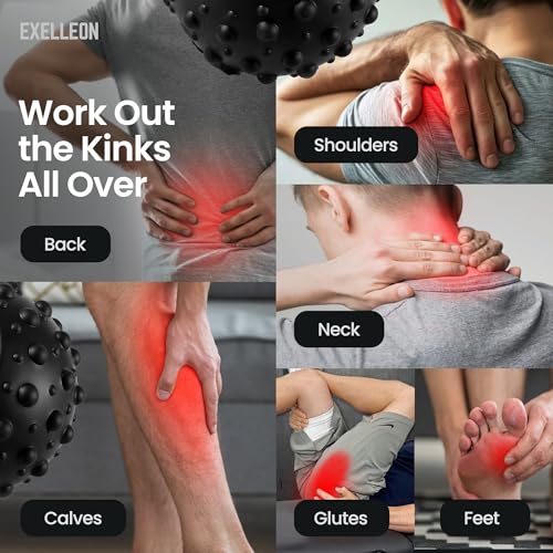 EXELLEON 4-Speed Vibrating Massage Ball | Compact Rechargeable Roller | Adjustable Vibration | Quiet & Portable Design