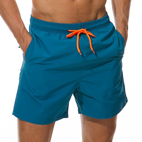 SILKWORLD Men's Swim Trunks Quick Dry Beach Shorts with Pockets