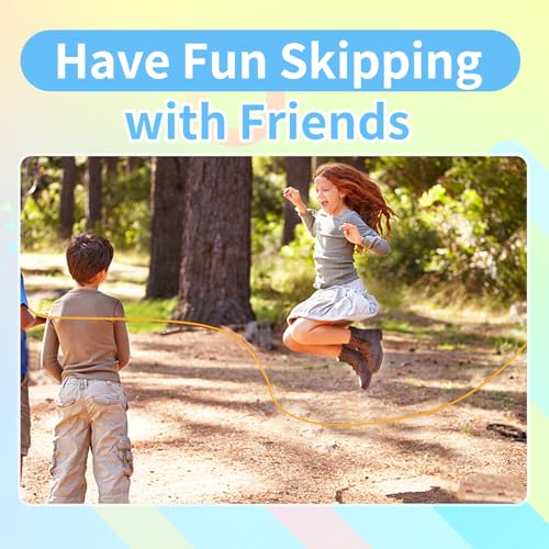 Erinnmy Kids Jump Rope,7.2 ft Colorful Outdoor Jump Ropes,Plastic Jumping Ropes,Adjustable Skipping Rope for Kids Party Fa...