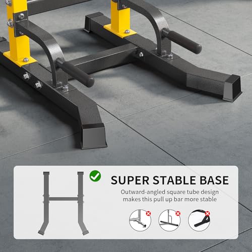 SogesHome Power Tower Pull Up Bar Dip Stand, 10 Adjustable Height Free Standing Assistive Trainer Dip Station, Multi-Funct...