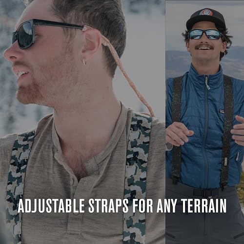 Chums Ski Suspenders for Men & Women - Heavy Duty Support Adjustable Elastic Mens Suspenders w/Pant Clips that Won't Tear