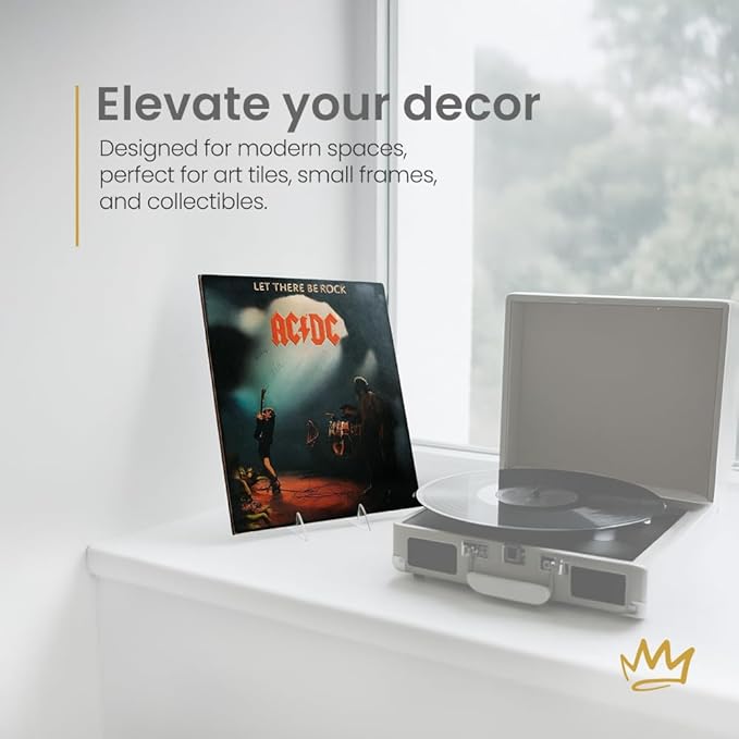 KINGDOM SOLUTIONS MADE IN USA 4-Pack Adjustable Acrylic Easels - Plate Stand - Sturdy Book Stand for Art, Pictures, Plates, Frames - Unique on the Market