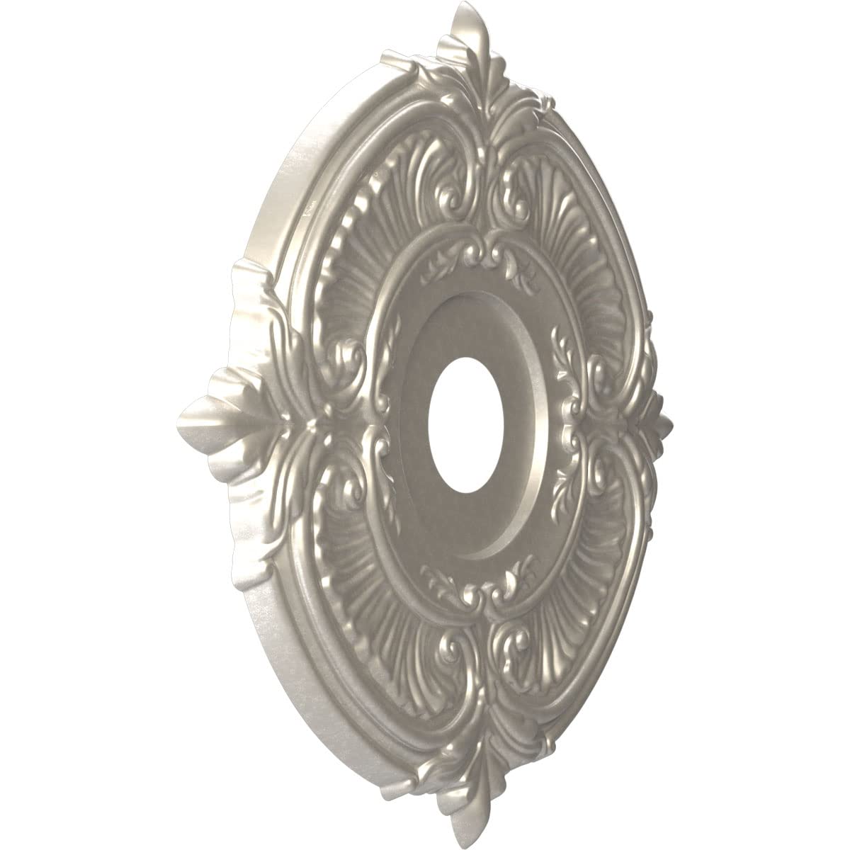 Ekena Millwork Cmp19Atbal Attica Thermoformed Pvc Ceiling Medallion (Fits Canopies Up To 6 3/4), 19Od X 3 1/2Id X 1P, Bright Coa