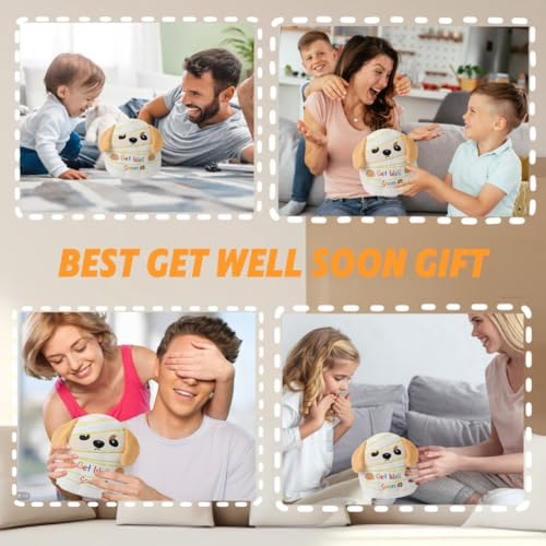 NIUBEHOHO Get Well Soon Dog Plush – Adorable Labrador Stuffed Animal with Bandage Theme, Perfect Get Well Gift for Loved O...