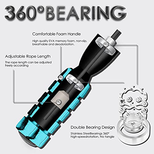 Weighted Jump Rope for Fitness Adjustable Ropeless Bod Rope High Speed Skipping Rope for Workout Weight Loss Cordless Jump...