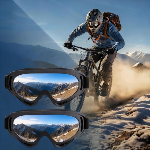 ActHose 2 Pack Professional Skiing Goggles for Men Women, Advanced Ventilation, Anti Fog Scratch Impact Resistant UV