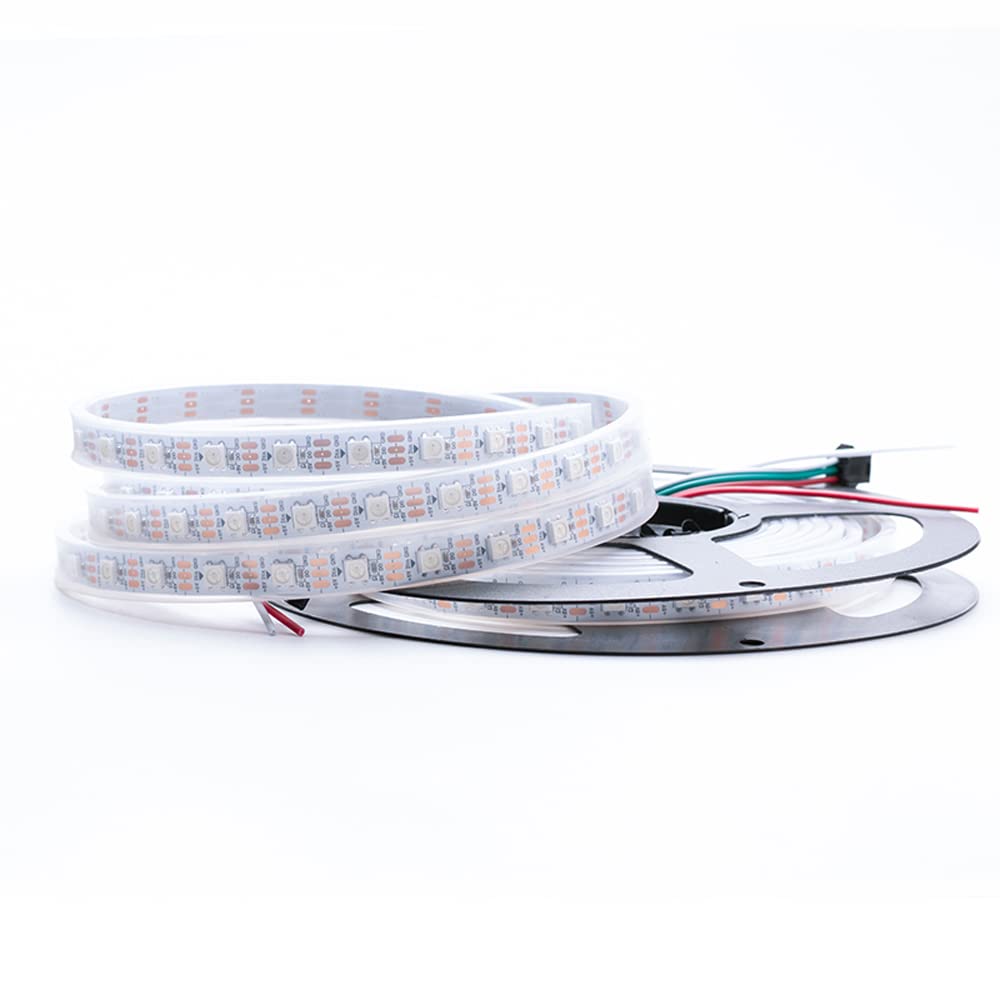 Adresuno Ws2811 Ws2812B Led Strip, 300 Pixels/M, 16.4Ft Waterproof Ip67, White Pcb, Model Aqyc-211214-7