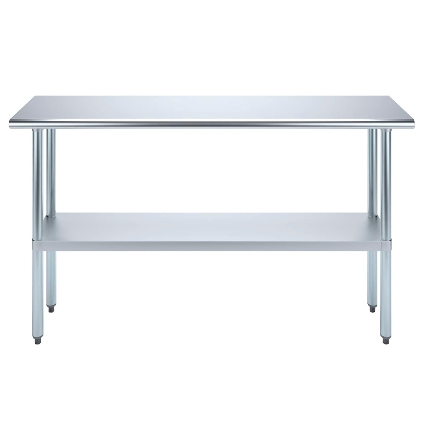 AmGood 14 in. x 60 in. Stainless Steel Work Table | Metal Kitchen Food Prep Table | NSF